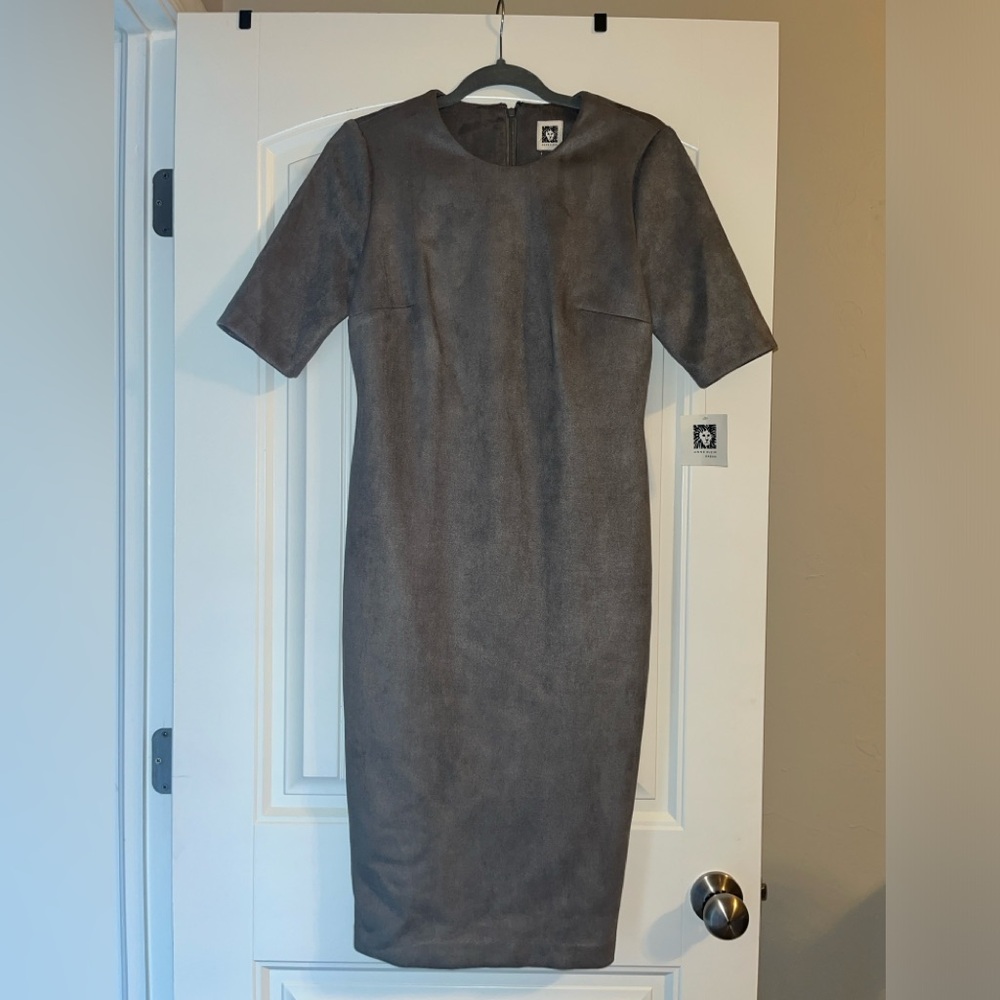 ANNE KLEIN NWT SUEDE GREY DRESS SIZE 6